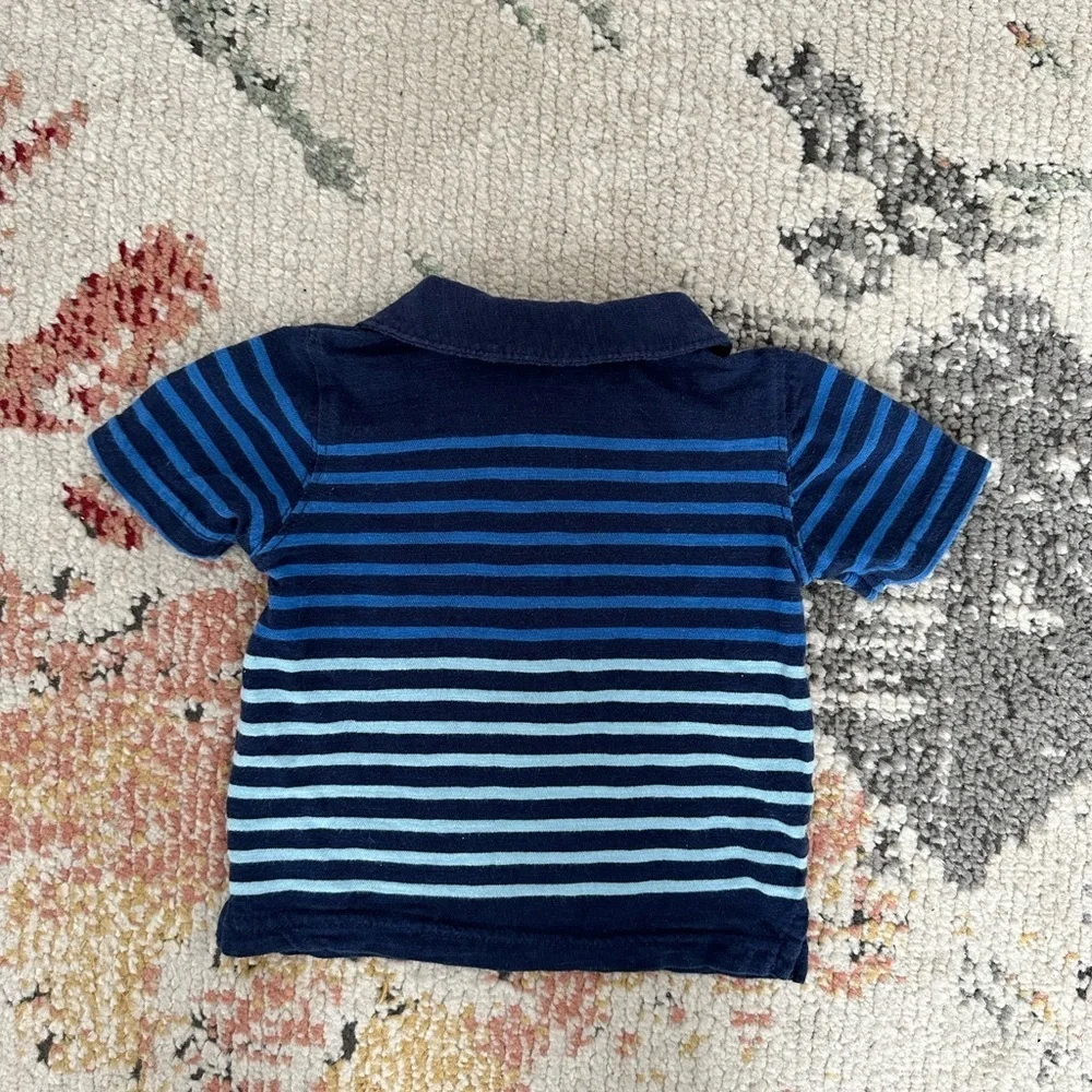 5/$15 Carter’s Stripe Polo short sleeve shirt 3 months baby boy euc